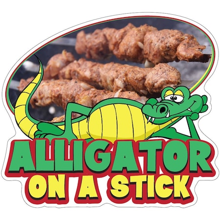 Alligator On A Stick Decal Concession Stand Food Truck Sticker